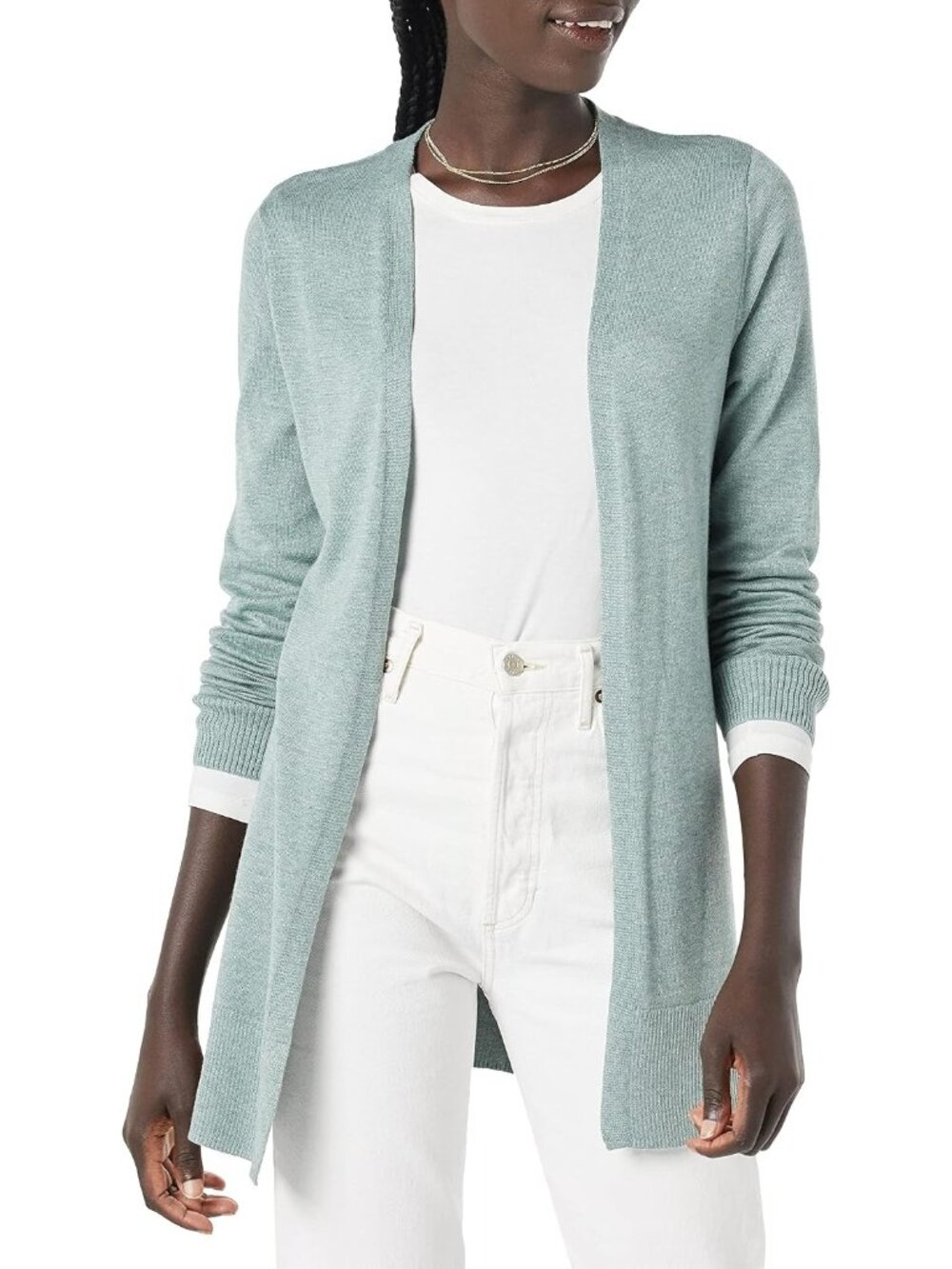 Amazon Essentials Women's Sage Green Long Sleeve Open Front Cardigan Sweaters